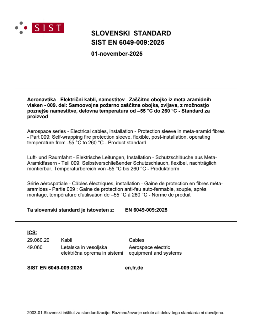 SIST EN 6049-009:2025