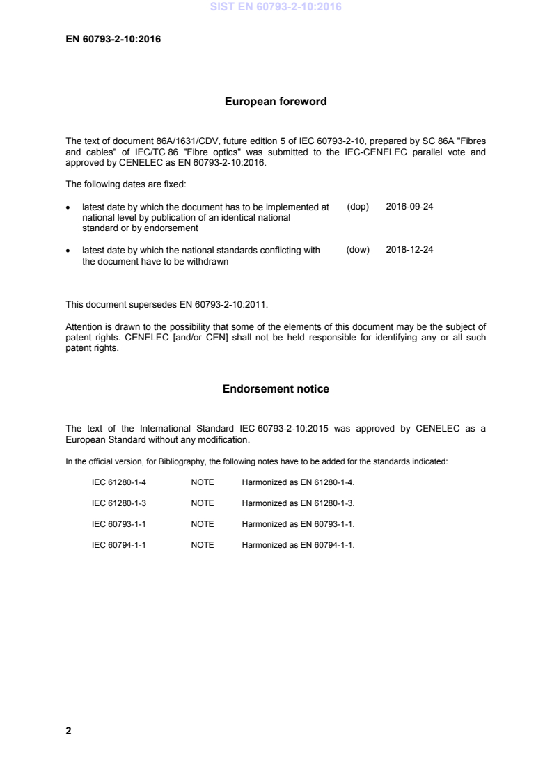 EN 60793-2-10:2016 EN 60793-2-10:2016 - BARVE - Page 4 preview