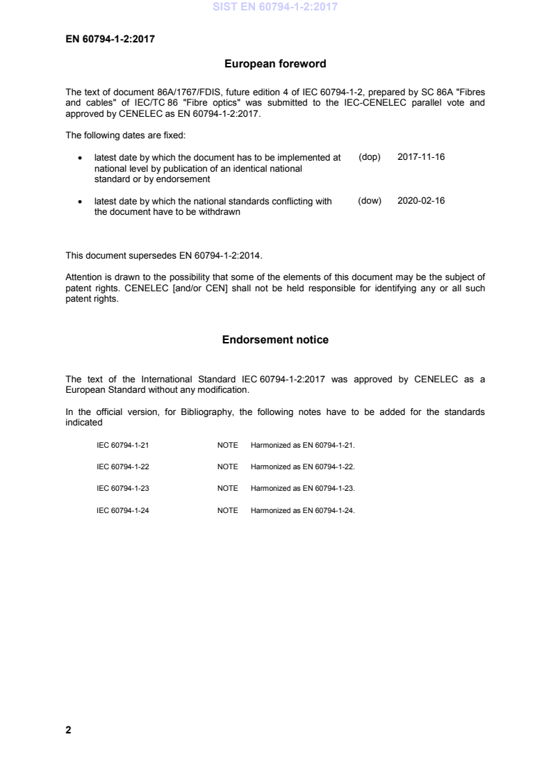 EN 60794-1-2:2017 EN 60794-1-2:2017 - Page 4 preview