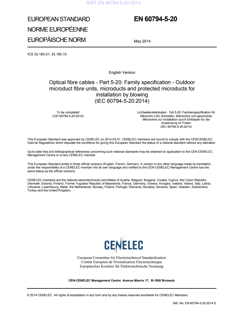 EN 60794-5-20:2014 EN 60794-5-20:2014 - BARVE - Page 3 preview
