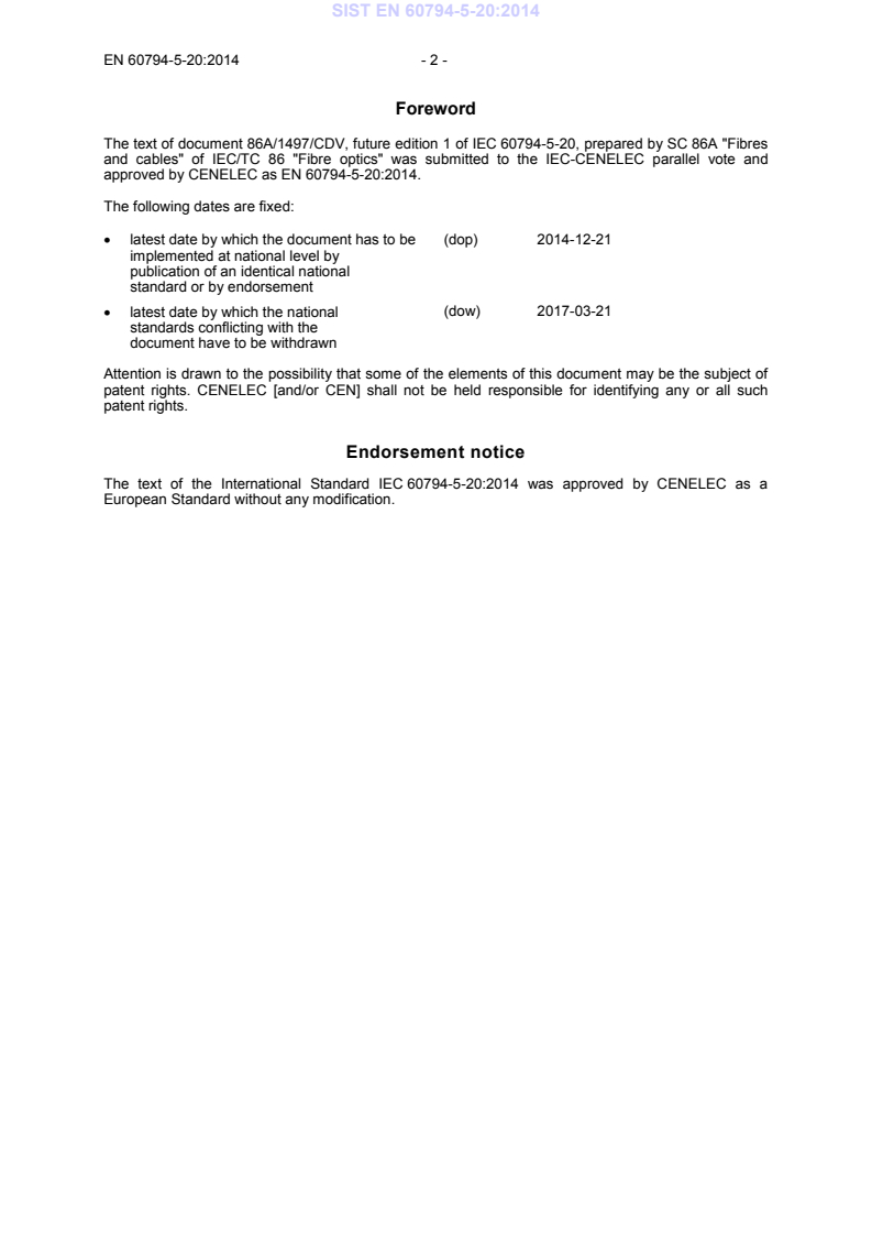 EN 60794-5-20:2014 EN 60794-5-20:2014 - BARVE - Page 4 preview