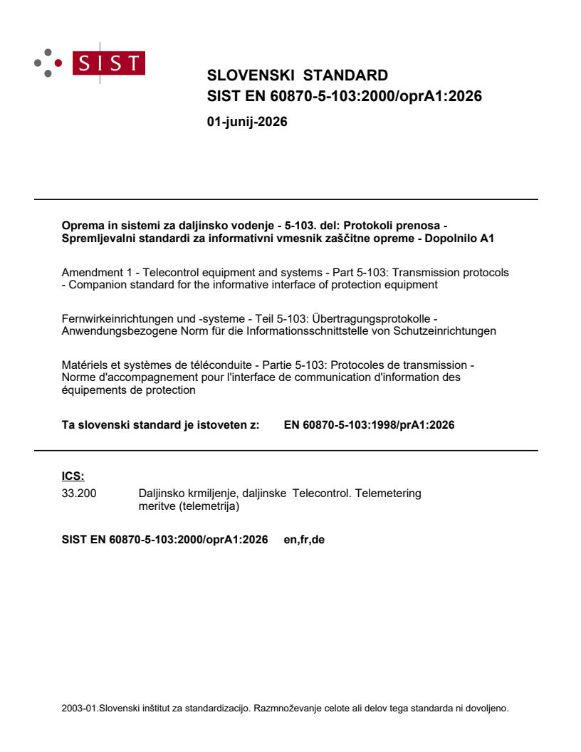 SIST EN 60870-5-103:2000/oprA1:2026 SIST EN 60870-5-103:2000/oprA1:2026 - Page 1 preview