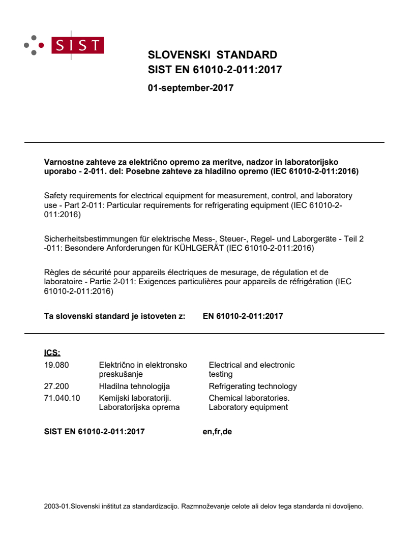 EN 61010-2-011:2017 EN 61010-2-011:2017 - BARVE - Page 1 preview