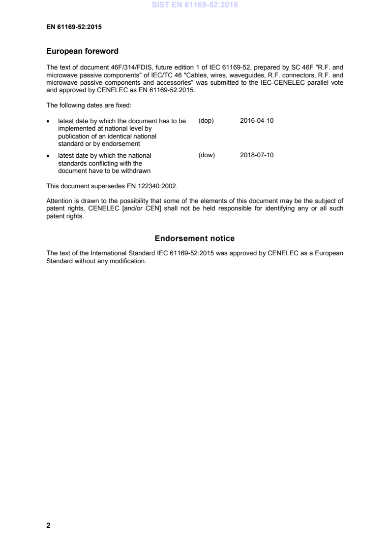 EN 61169-52:2015 EN 61169-52:2016 - BARVE - Page 4 preview