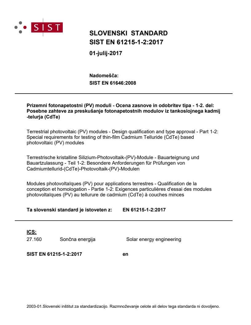 EN 61215-1-2:2017 EN 61215-1-2:2017 - Page 1 preview