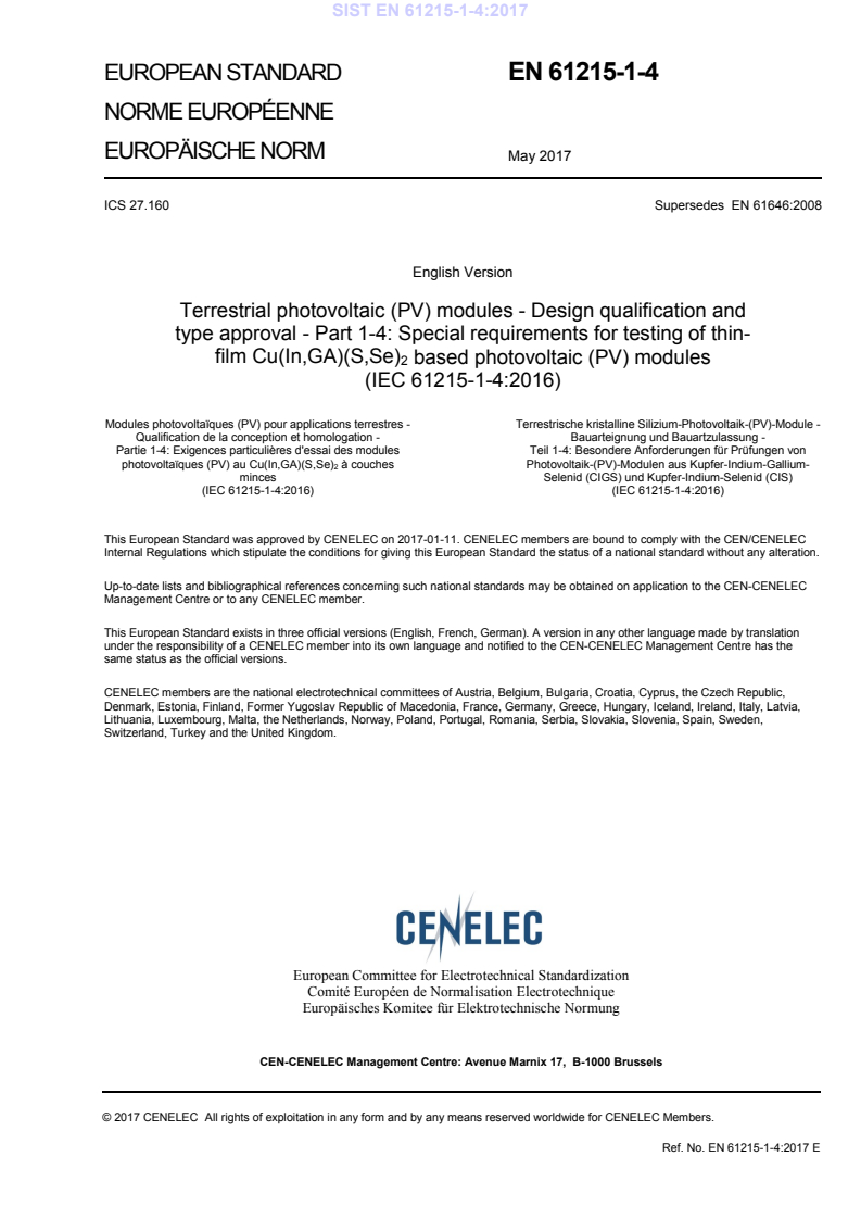 EN 61215-1-4:2017 EN 61215-1-4:2017 - Page 3 preview