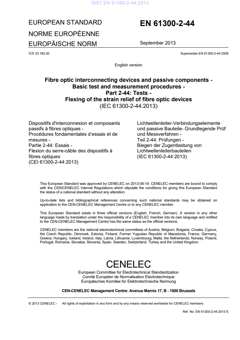 EN 61300-2-44:2013 EN 61300-2-44:2013 - Page 3 preview