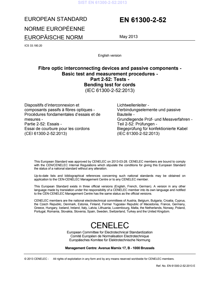 EN 61300-2-52:2013 EN 61300-2-52:2013 - Page 3 preview