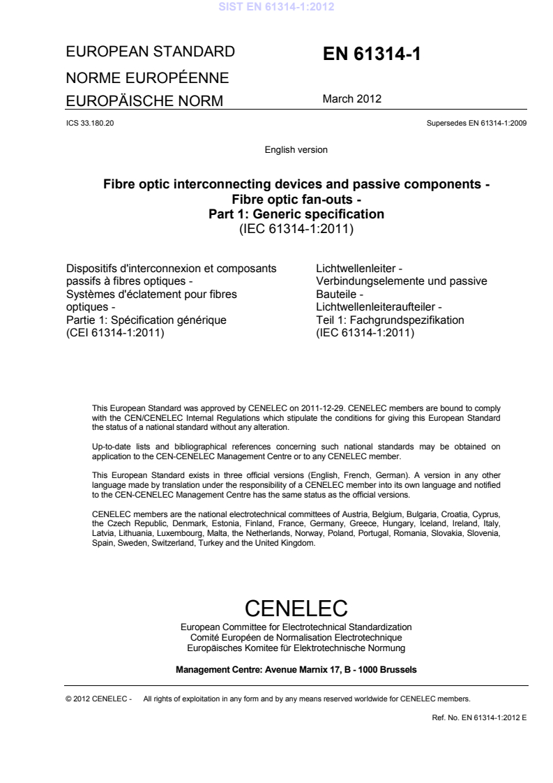 EN 61314-1:2012 EN 61314-1:2012 - Page 3 preview