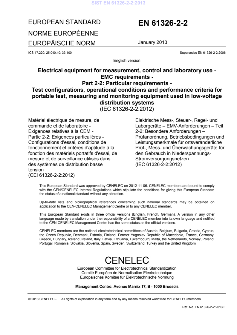 EN 61326-2-2:2013 EN 61326-2-2:2013 - Page 4 preview