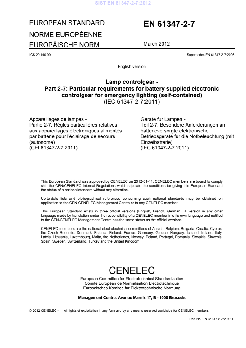 EN 61347-2-7:2012 EN 61347-2-7:2012 - BARVE - Page 3 preview