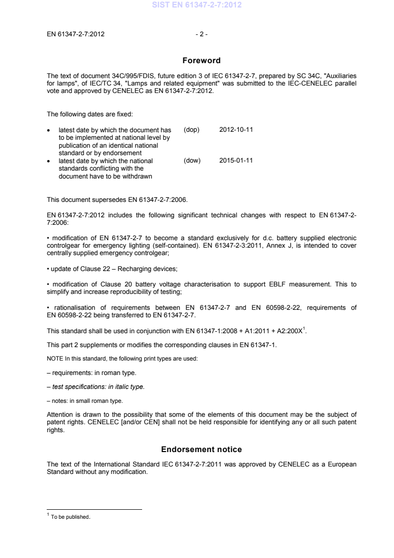 EN 61347-2-7:2012 EN 61347-2-7:2012 - BARVE - Page 4 preview