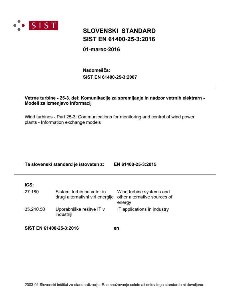 EN 61400-25-3:2015 EN 61400-25-3:2016 - BARVE - Page 1 preview