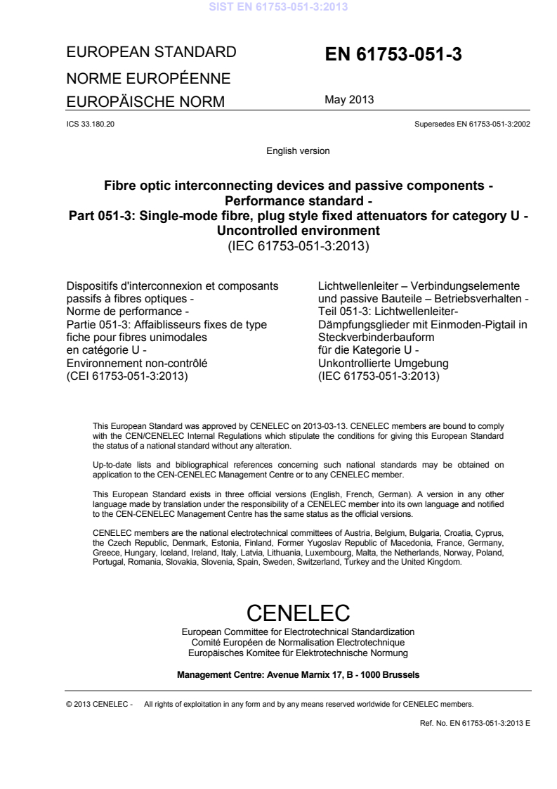 EN 61753-051-3:2013 EN 61753-051-3:2013 - Page 3 preview