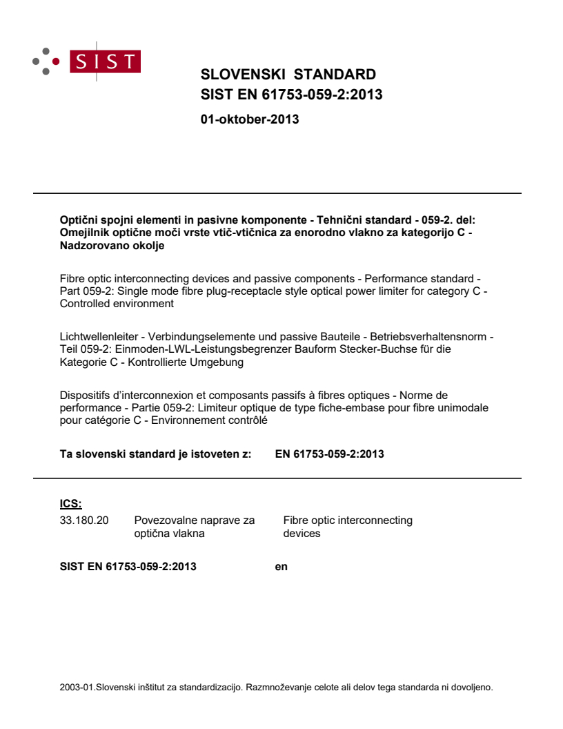 EN 61753-059-2:2013 EN 61753-059-2:2013 - BARVE - Page 1 preview