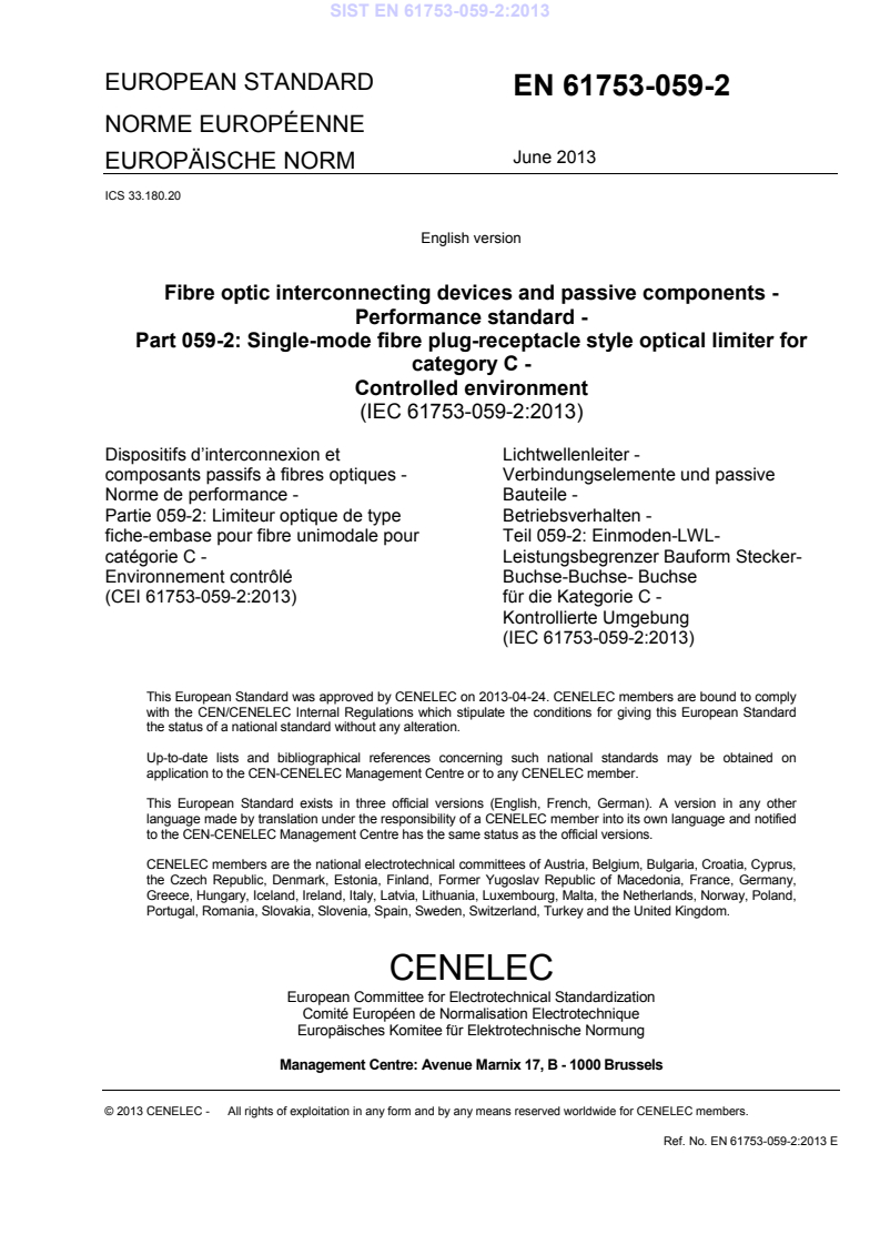 EN 61753-059-2:2013 EN 61753-059-2:2013 - BARVE - Page 3 preview