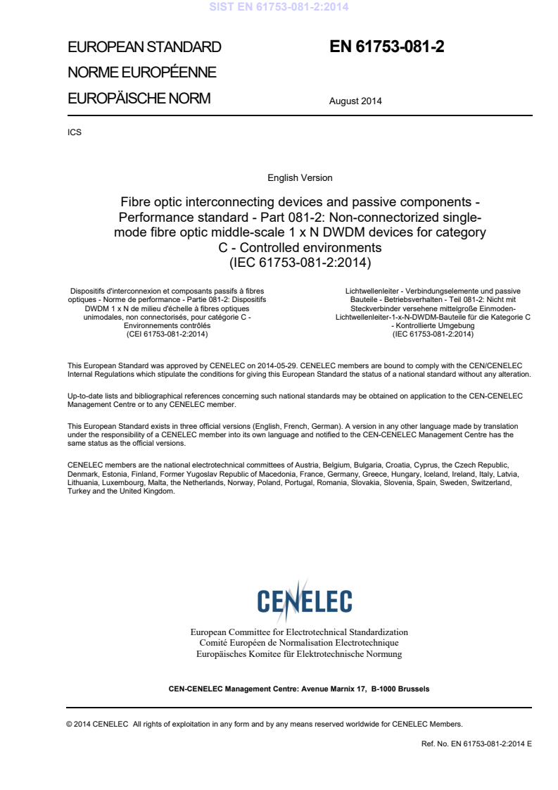 EN 61753-081-2:2014 EN 61753-081-2:2014 - Page 3 preview