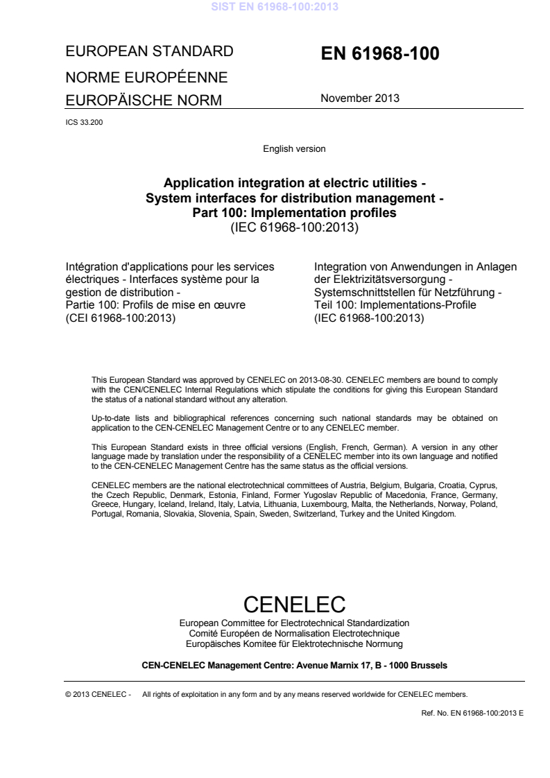 EN 61968-100:2013 EN 61968-100:2013 - Page 3 preview