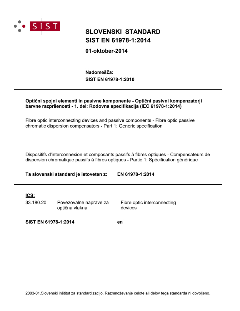 EN 61978-1:2014 EN 61978-1:2014 - BARVE - Page 1 preview