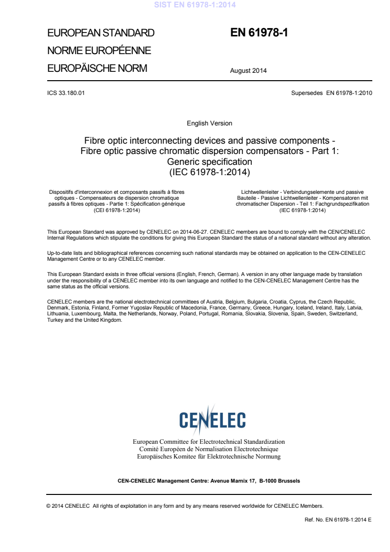 EN 61978-1:2014 EN 61978-1:2014 - BARVE - Page 3 preview