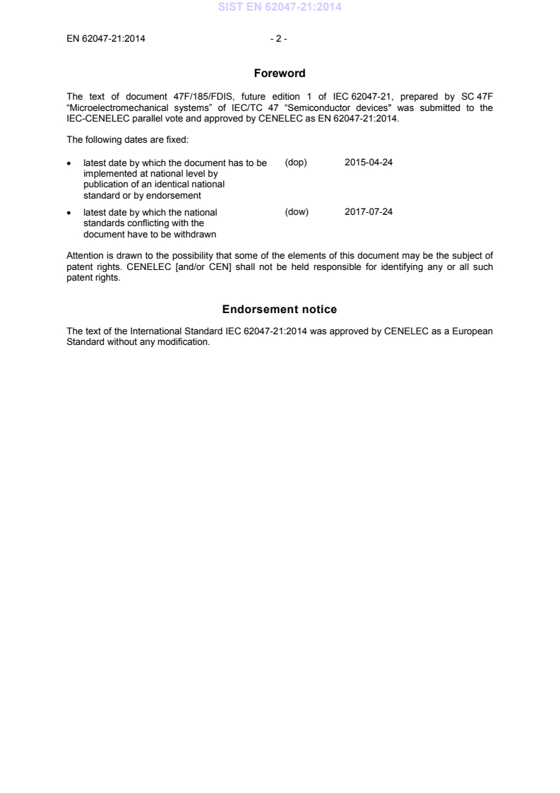 EN 62047-21:2014 EN 62047-21:2014 - BARVE - Page 4 preview