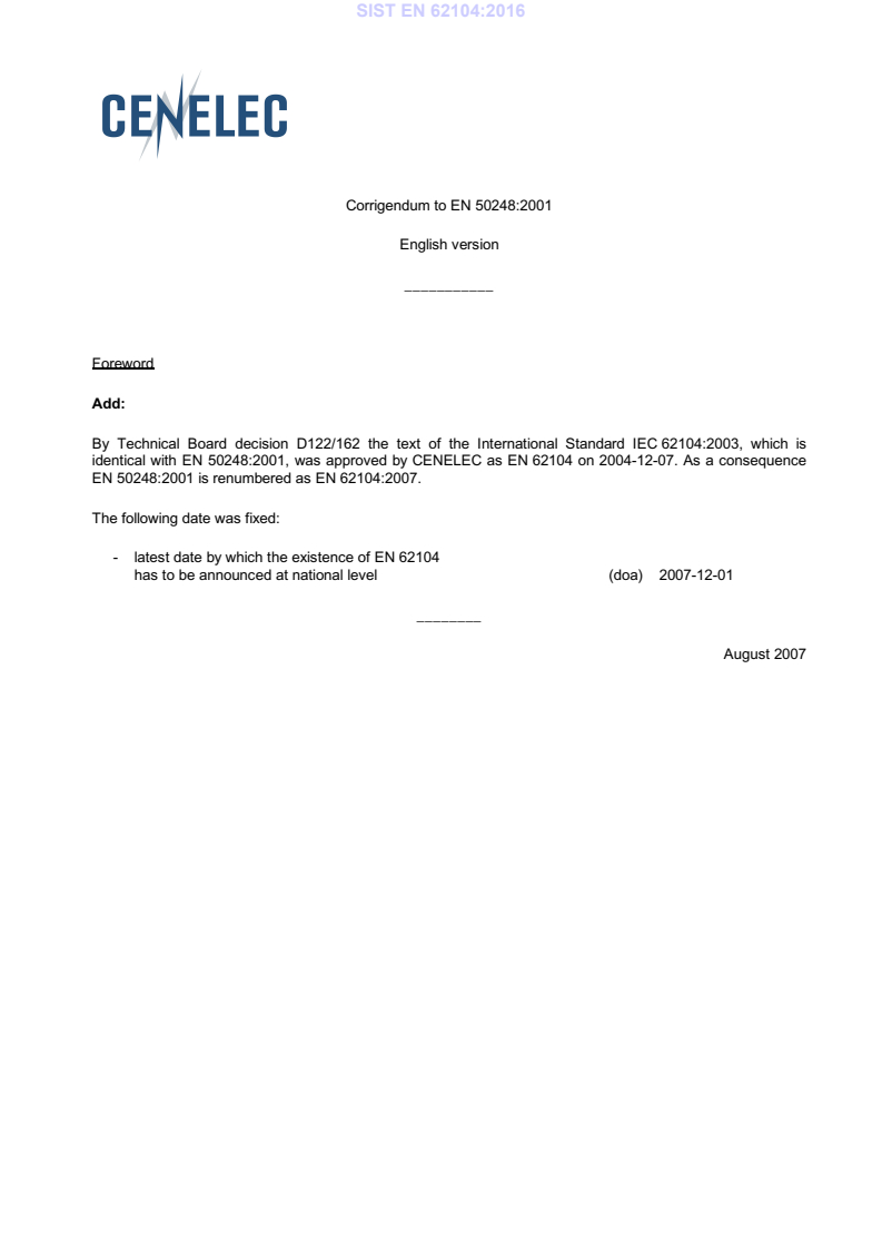 EN 62104:2007 EN 62104:2016 - BARVE - Page 3 preview