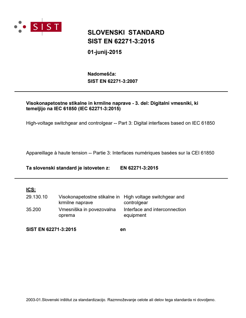 EN 62271-3:2015 EN 62271-3:2015 - BARVE - Page 1 preview