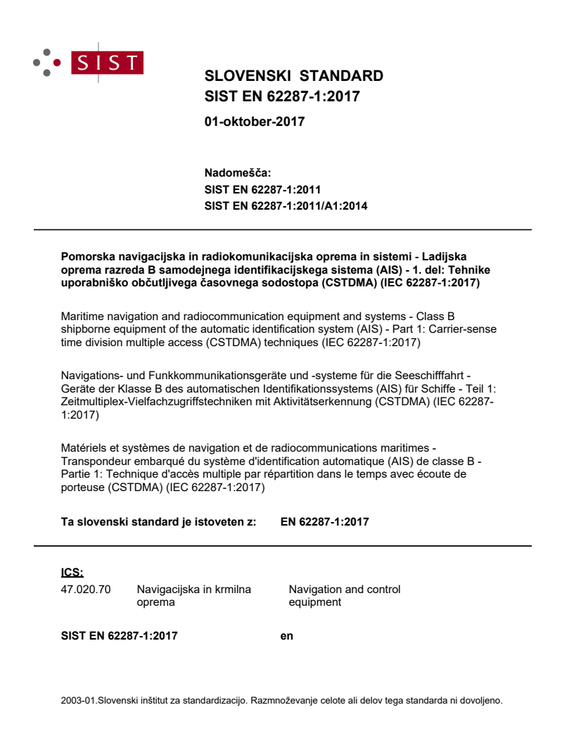 EN 62287-1:2017 EN 62287-1:2017 - BARVE - Page 1 preview