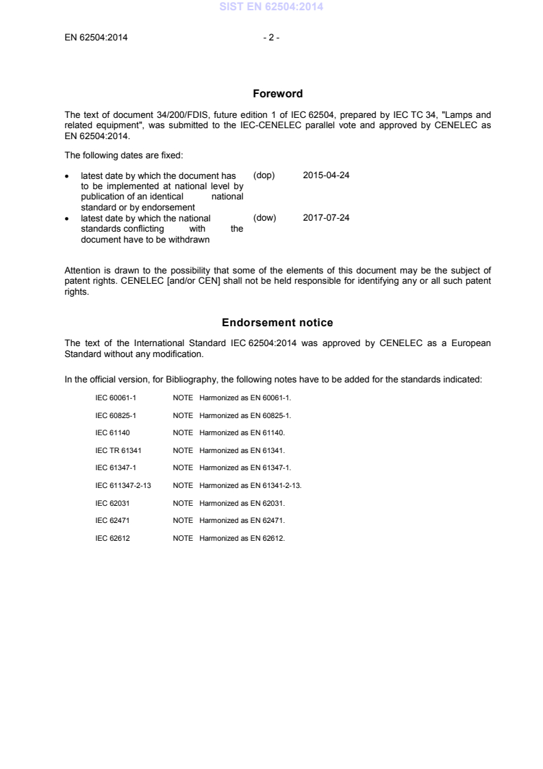 SIST EN 62504:2014 SIST EN 62504:2014 - BARVE - Page 4 preview