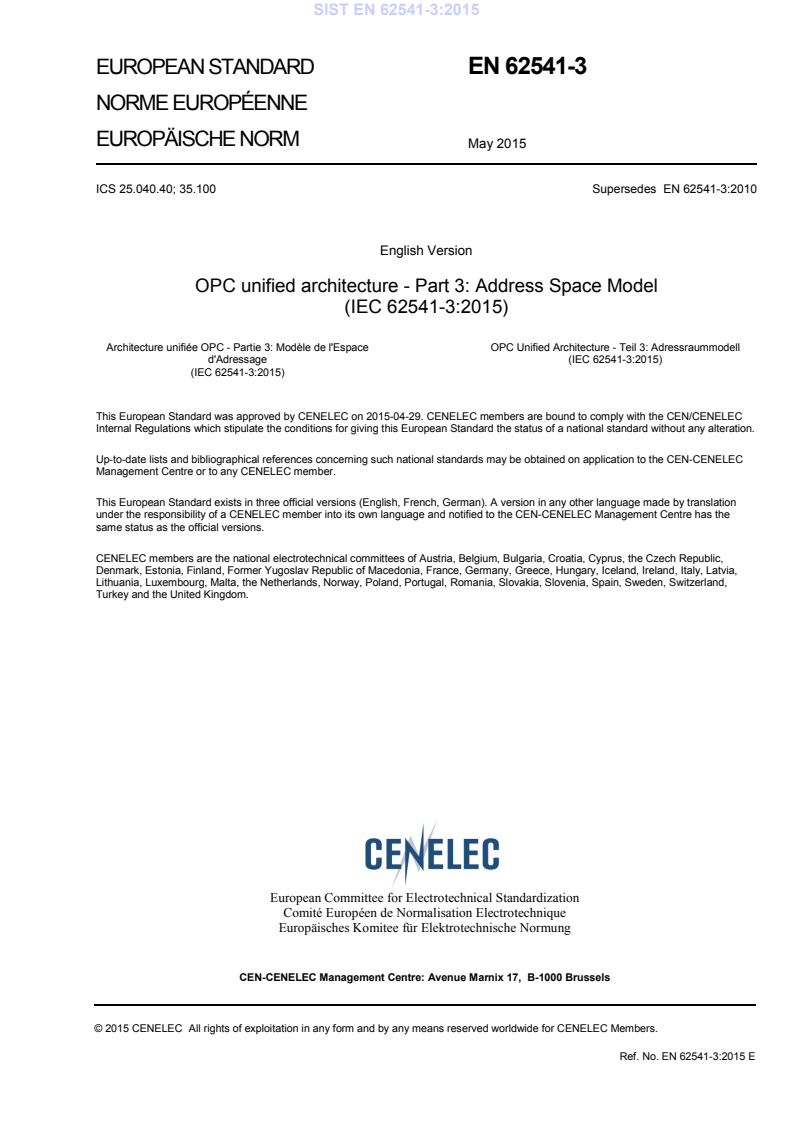 EN 62541-3:2015 EN 62541-3:2015 - BARVE - Page 3 preview