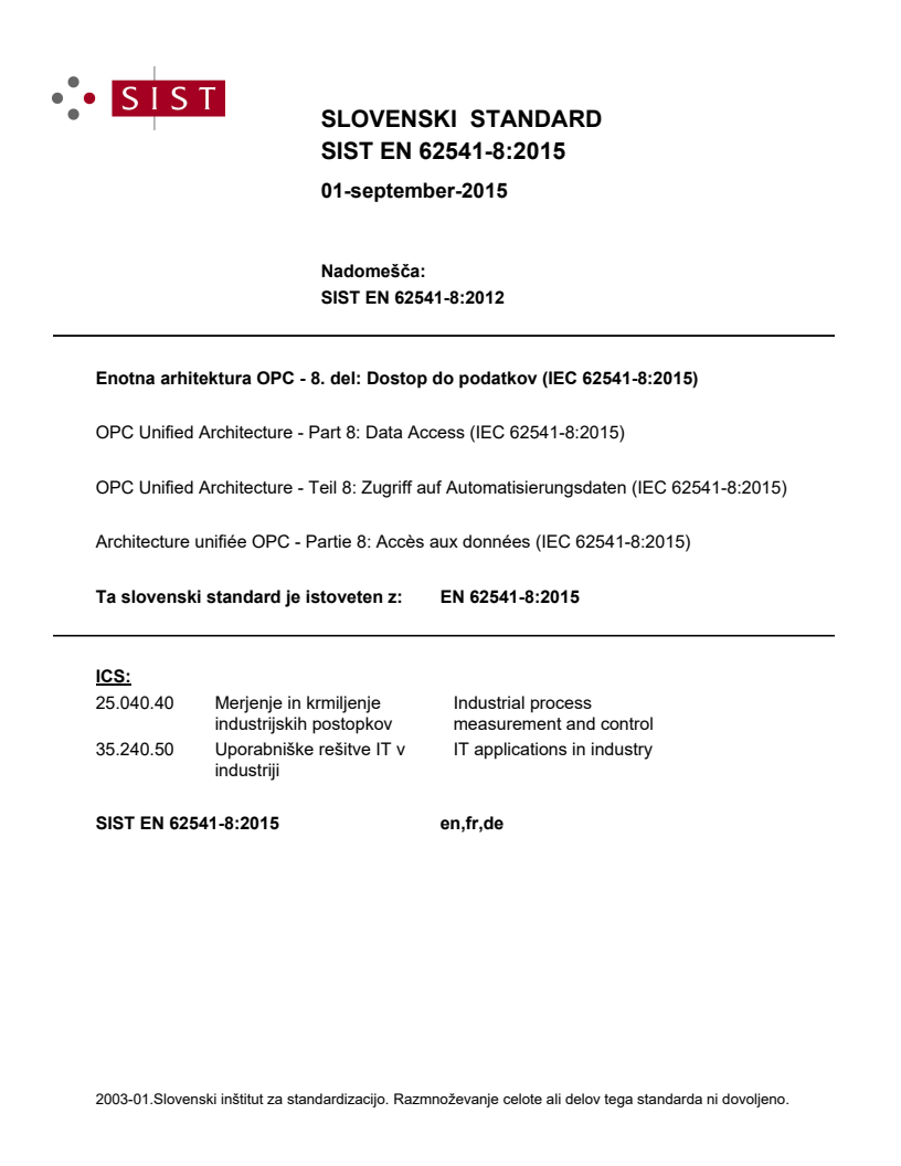 EN 45510-2-9:2008 EN 62541-8:2015 - BARVE - Page 1 preview