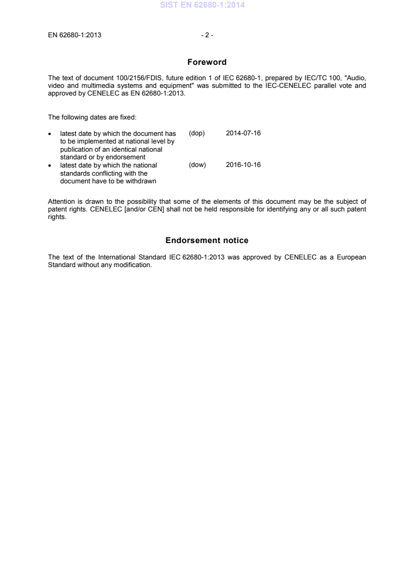 EN 62680-1:2013 EN 62680-1:2014 - BARVE - Page 4 preview