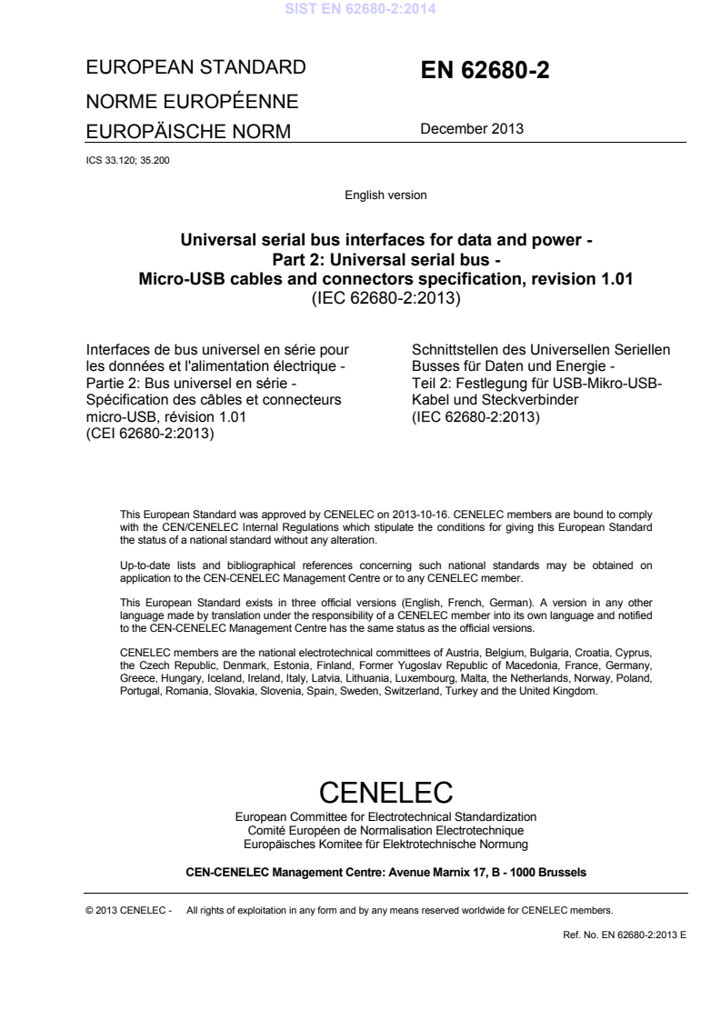 EN 62680-2:2013 EN 62680-2:2014 - Page 3 preview