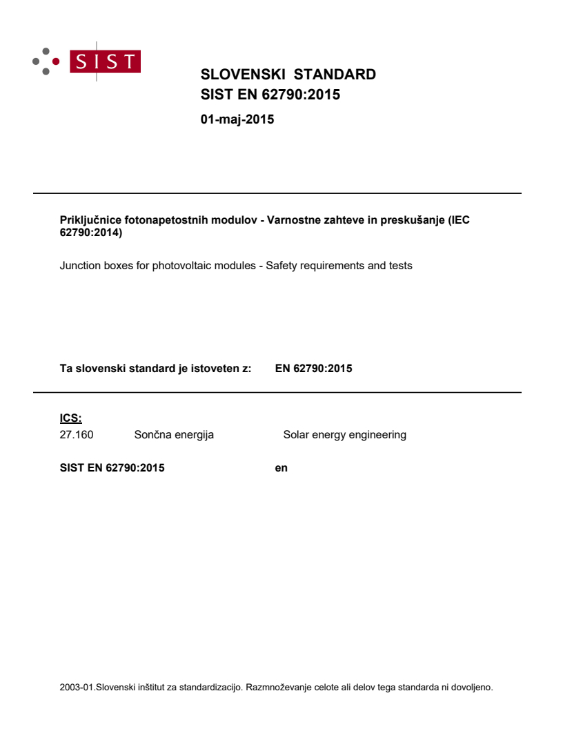 EN 62790:2015 EN 62790:2015 - BARVE - Page 1 preview