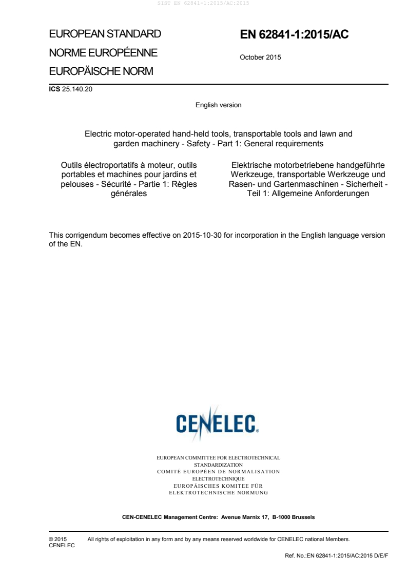 SIST EN 62841-1:2015/AC:2015 SIST EN 62841-1:2015/AC:2015 - Page 3 preview