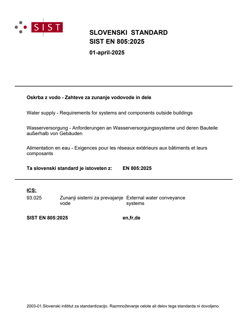 EN 805:2025 EN 805:2025 - Page 1 preview
