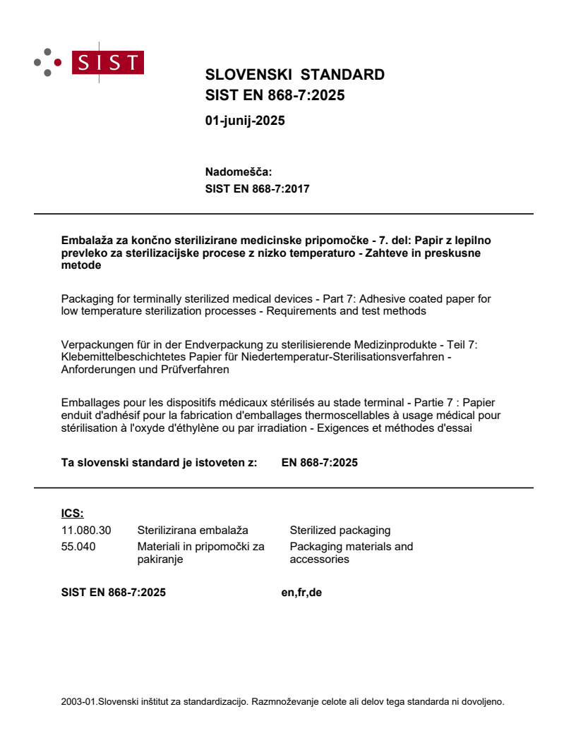 EN 868-7:2025 EN 868-7:2025 - Page 1 preview