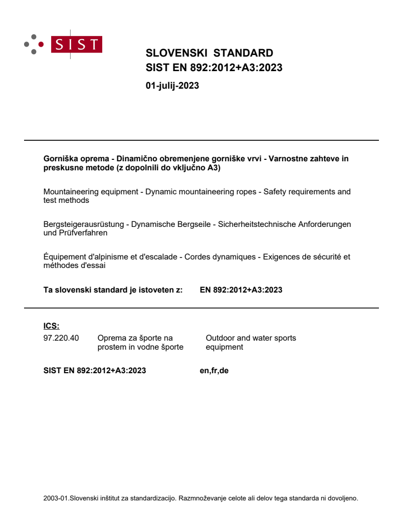 EN 892:2012+A3:2023 EN 892:2012+A3:2023 - Page 1 preview