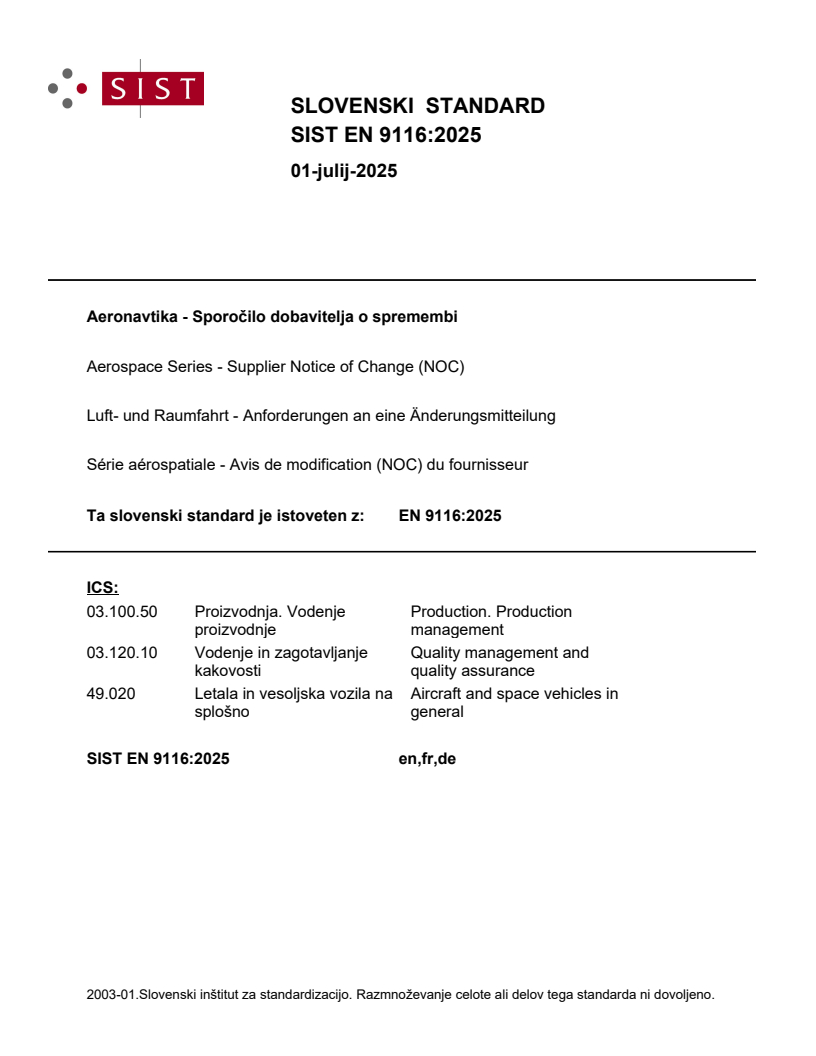 EN 9116:2025 EN 9116:2025 - Page 1 preview