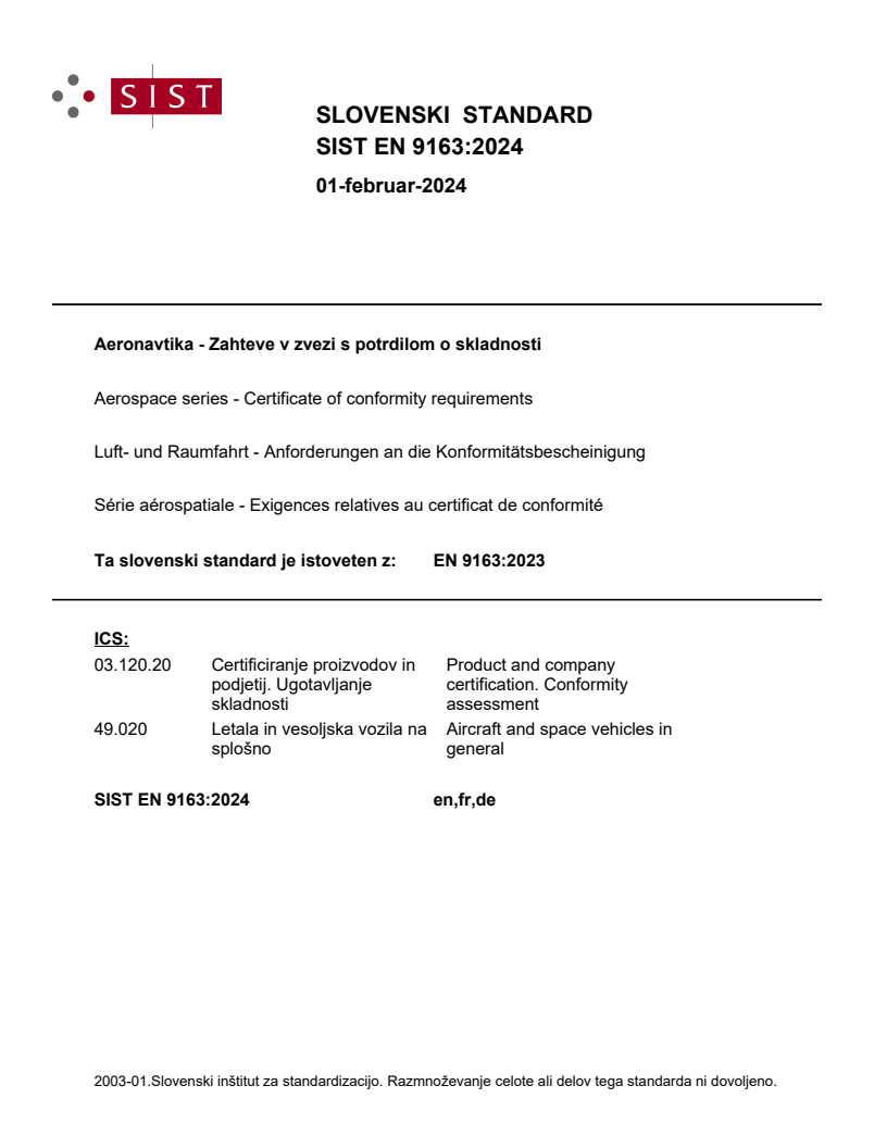 EN 9163:2023 EN 9163:2024 - Page 1 preview