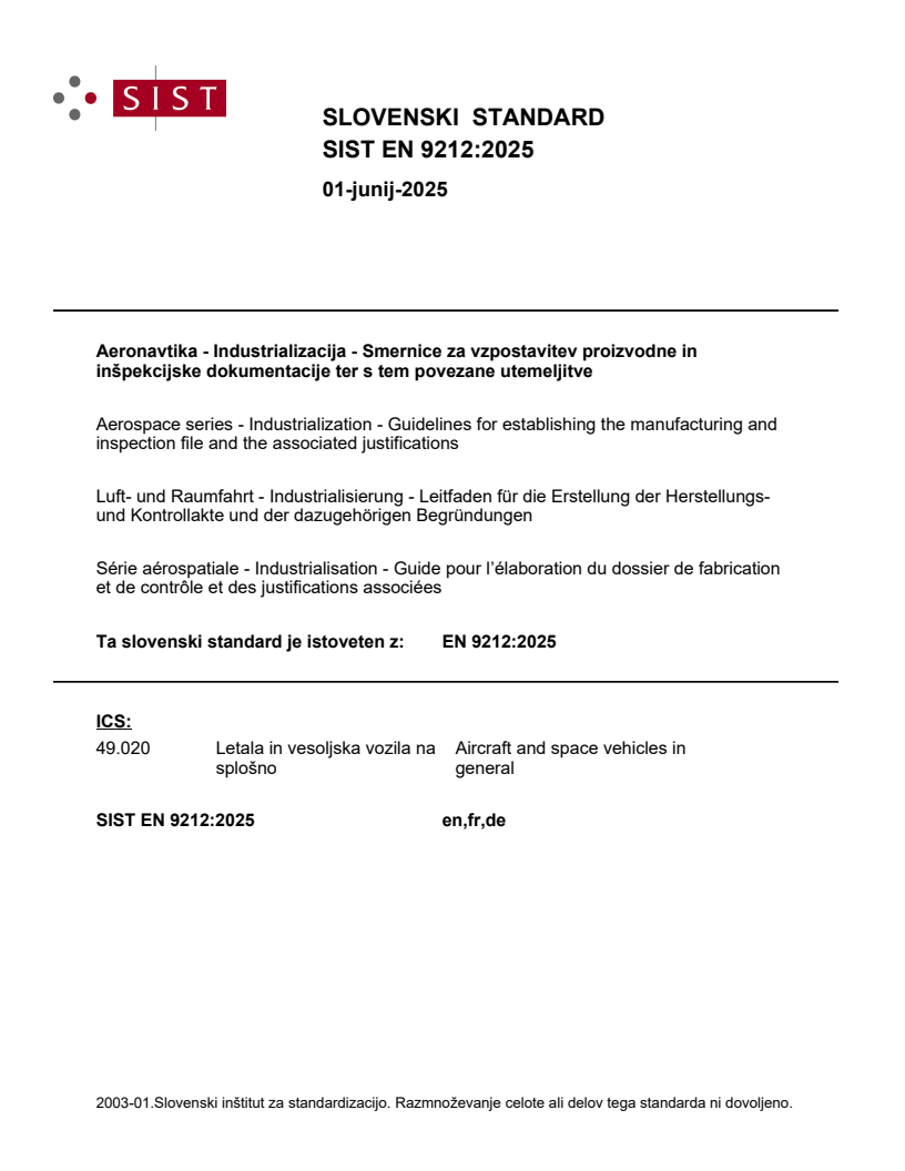 EN 9212:2025 EN 9212:2025 - BARVE - Page 1 preview