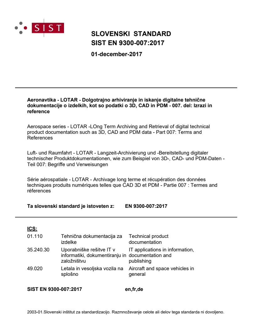 EN 9300-007:2017 EN 9300-007:2017 - Page 1 preview