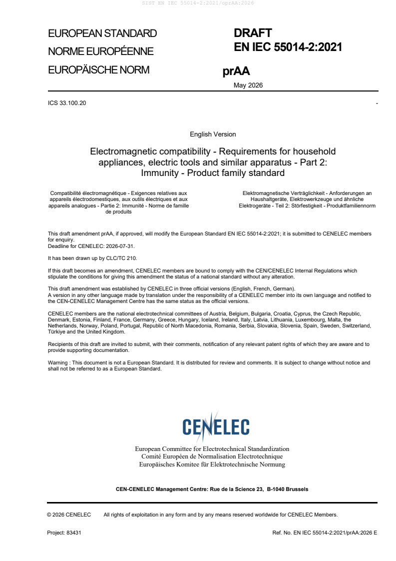 SIST EN IEC 55014-2:2021/oprAA:2026 SIST EN IEC 55014-2:2021/oprAA:2026 - Page 3 preview