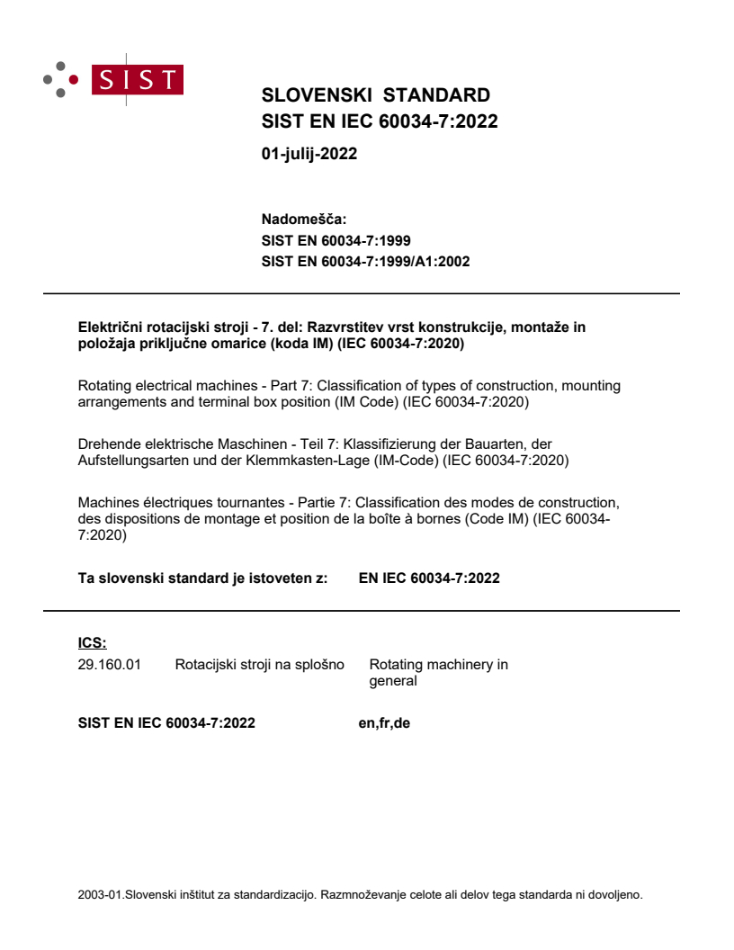 EN IEC 60034-7:2022 EN IEC 60034-7:2022 - Page 1 preview