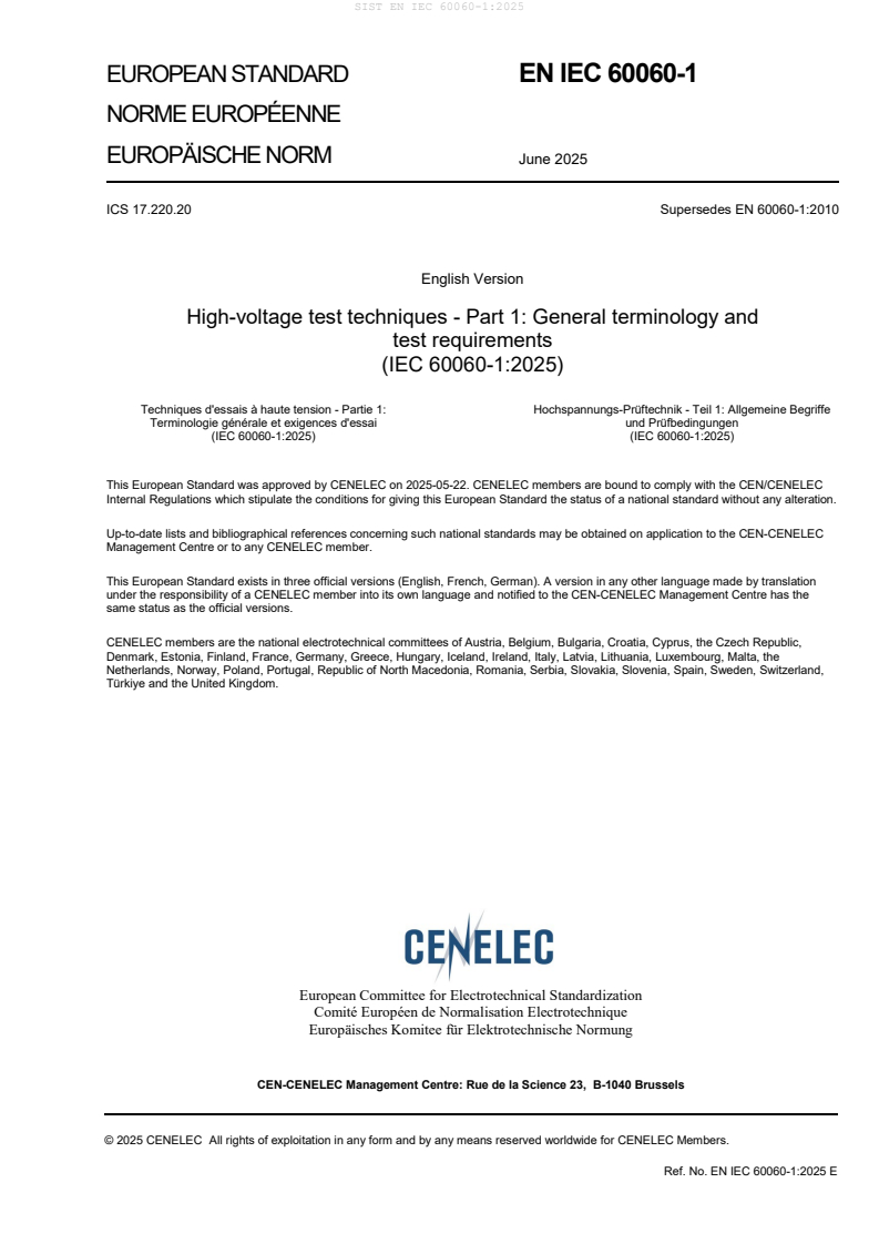 EN IEC 60060-1:2025