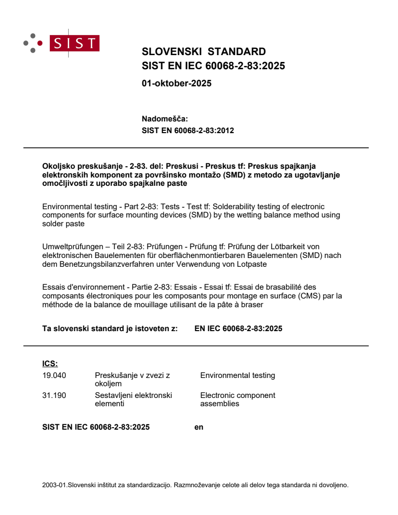 EN IEC 60068-2-83:2025