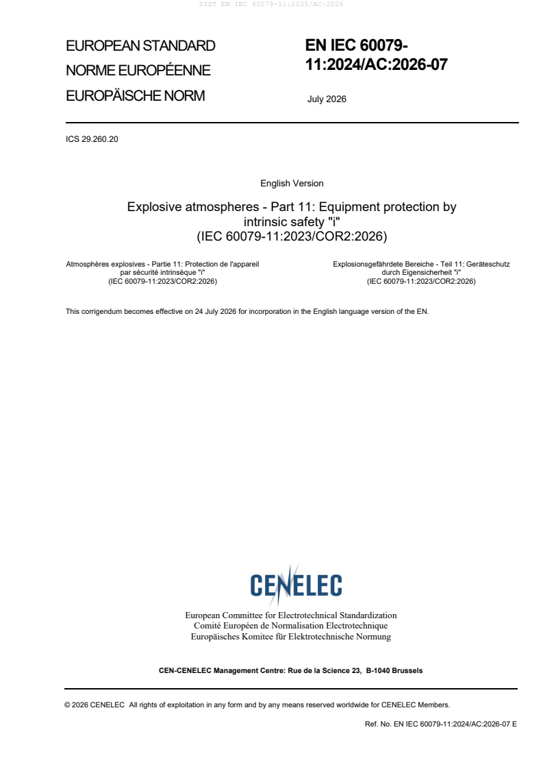 SIST EN IEC 60079-11:2025/AC:2026 SIST EN IEC 60079-11:2025/AC:2026 - Page 3 preview
