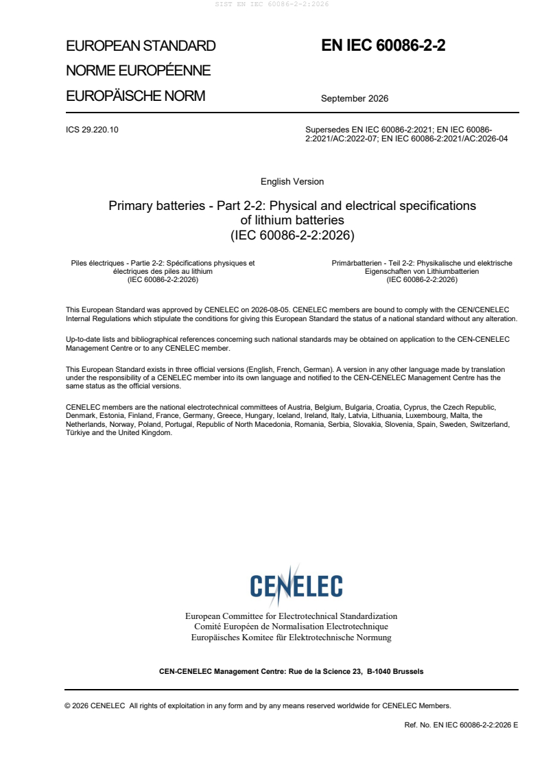 SIST EN IEC 60086-2-2:2026 SIST EN IEC 60086-2-2:2026 - Page 3 preview