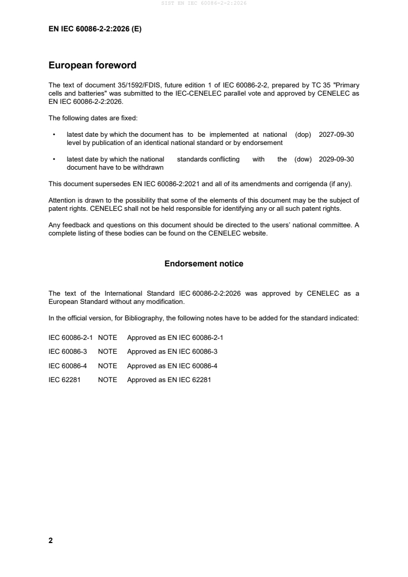 SIST EN IEC 60086-2-2:2026 SIST EN IEC 60086-2-2:2026 - Page 4 preview