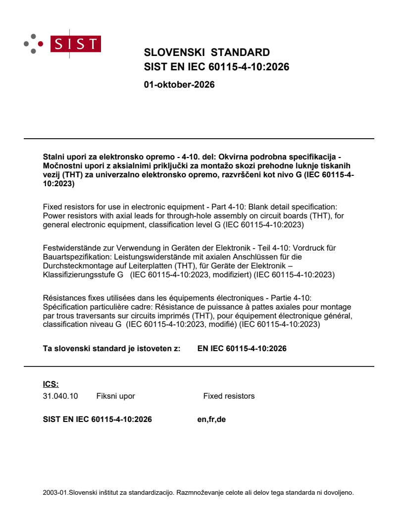 EN IEC 60115-4-10:2026 EN IEC 60115-4-10:2026 - Page 1 preview